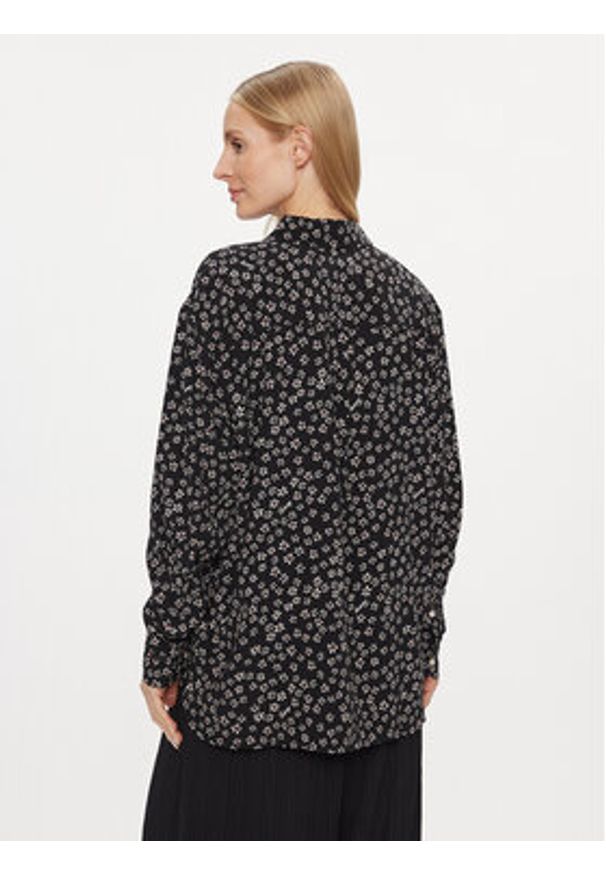 Tommy Jeans Koszula Ditsy DW0DW17346 Czarny Oversize. Kolor: czarny. Materiał: wiskoza