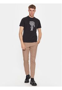 Karl Lagerfeld - KARL LAGERFELD T-Shirt 755073 534250 Szary Regular Fit. Typ kołnierza: dekolt w karo. Kolor: szary. Materiał: bawełna #5