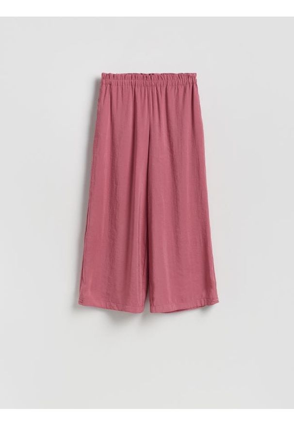 Reserved - Spodnie z modalem - jasnofioletowy. Kolor: fioletowy. Materiał: tkanina