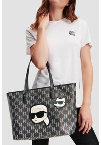 Karl Lagerfeld - KARL LAGERFELD Czarna shopperka Mono Cc Lg Tote. Kolor: czarny. Styl: elegancki #3