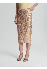 Reserved - Spódnica z cekinami - wielobarwny. Materiał: dzianina #1