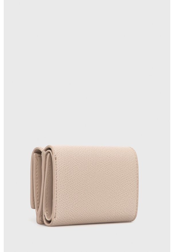 Furla Portfel skórzany damski kolor beżowy. Kolor: beżowy. Materiał: skóra