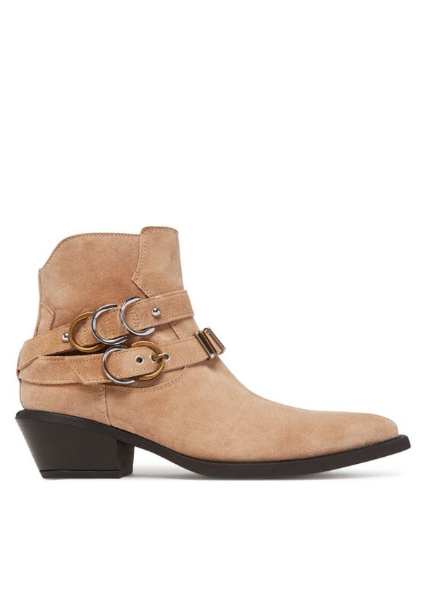 Pinko - PINKO Kowbojki Tex 13 SD0343 P002 Beżowy. Kolor: beżowy. Materiał: zamsz, skóra