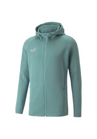 Bluza z kapturem męska Puma Team Final Casuals Hooded Jkt. Typ kołnierza: kaptur. Kolor: zielony. Materiał: bawełna, materiał