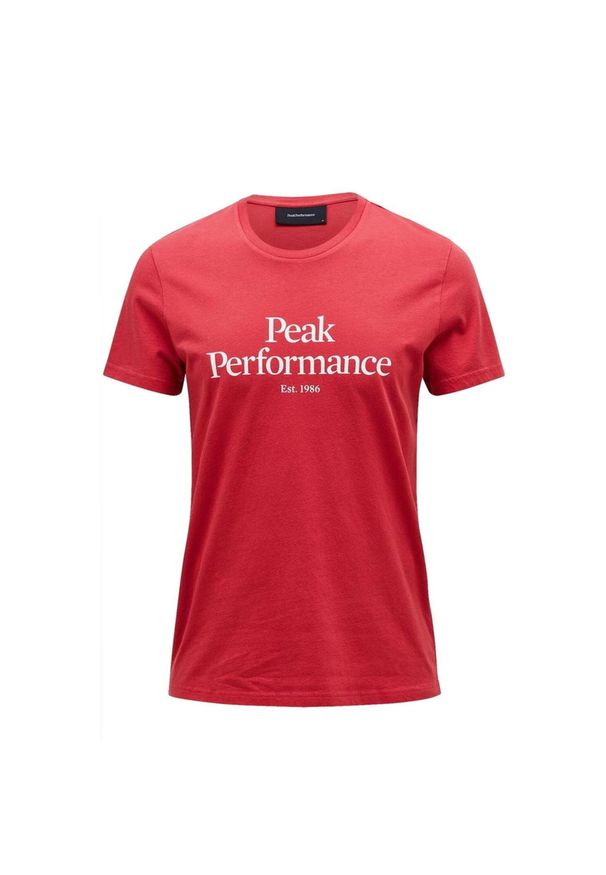 Koszulka bawełniana męska Peak Performance Original Tee. Kolor: czerwony. Materiał: bawełna