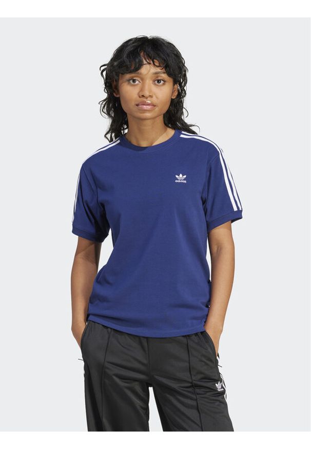 Adidas - adidas T-Shirt 3-Stripes IR8053 Granatowy Regular Fit. Kolor: niebieski. Materiał: bawełna