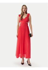 Morgan Sukienka wieczorowa 251-RISSAL Koralowy Regular Fit. Kolor: pomarańczowy. Materiał: syntetyk. Styl: wizytowy #4