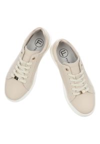 Beżowe Sneakersy Filippo Wygodne Obuwie Damskie. Okazja: na co dzień. Zapięcie: sznurówki. Kolor: beżowy. Materiał: materiał. Szerokość cholewki: normalna #7
