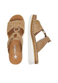 Rieker Klapki V1243-60 Beżowy. Kolor: beżowy. Materiał: materiał, syntetyk #5