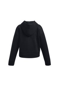 Bluza dresowa dziewczęca Under Armour UA Rival Fleece Crop Hoodie - czarna. Kolor: czarny. Materiał: dresówka