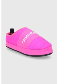 Calvin Klein Jeans Kapcie YW0YW00479 kolor różowy. Kolor: różowy. Materiał: materiał, guma. Wzór: gładki #5