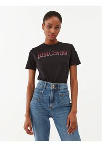 Just Cavalli T-Shirt 75PAHE00 Czarny Regular Fit. Kolor: czarny. Materiał: bawełna #1