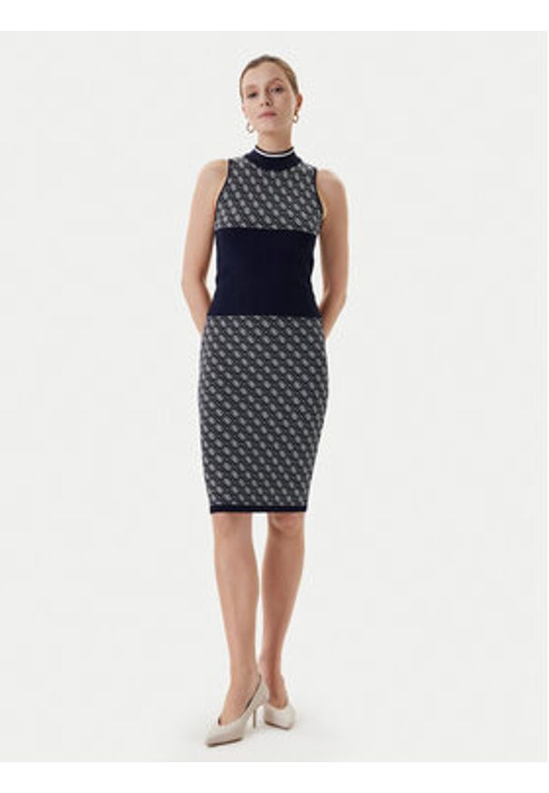 Guess Spódnica ołówkowa W4BD53 Z37K0 Granatowy Regular Fit. Kolor: niebieski. Materiał: syntetyk