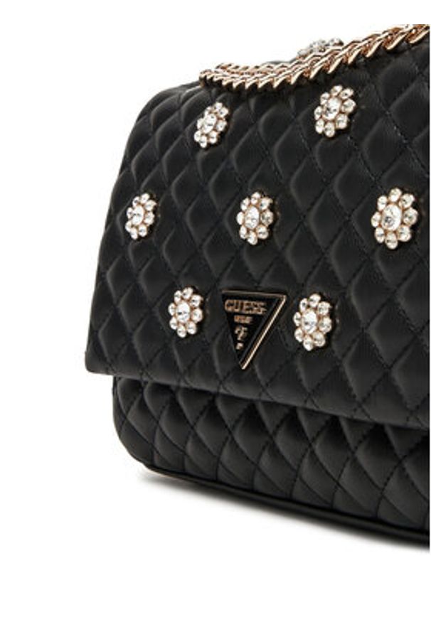 Guess Torebka Everlee HWEG86 79210 Czarny. Kolor: czarny. Materiał: skórzane