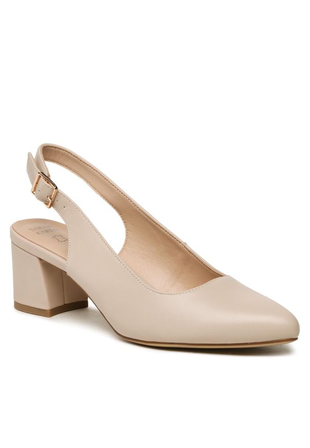 Sandały Sarah Karen WYL3095-7Z Beige. Kolor: beżowy. Materiał: skóra