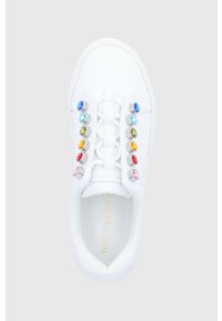 Kurt Geiger London Buty skórzane Liviah Chunky Rainbow kolor biały na platformie. Nosek buta: okrągły. Zapięcie: sznurówki. Kolor: biały. Materiał: skóra. Obcas: na platformie #2