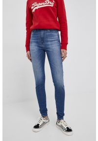 Tommy Jeans jeansy SYLVIA BF1252 damskie high waist. Stan: podwyższony. Kolor: niebieski