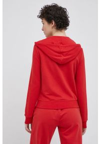 only - Only Bluza bawełniana damska kolor czerwony z kapturem gładka. Okazja: na co dzień. Typ kołnierza: kaptur. Kolor: czerwony. Materiał: bawełna. Wzór: gładki. Styl: casual #4