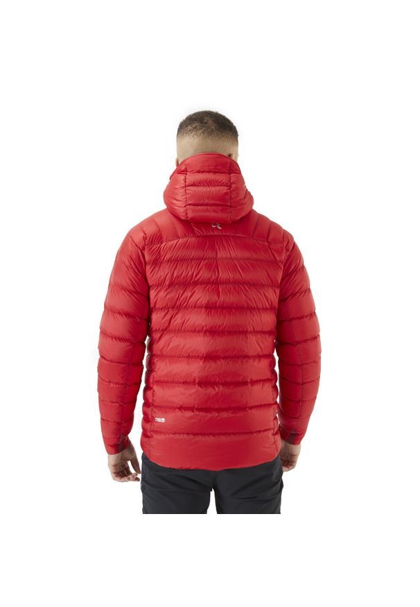 Kurtka puchowa męska Rab Electron Pro Down Jacket z kapturem. Typ kołnierza: kaptur. Kolor: czerwony. Materiał: puch