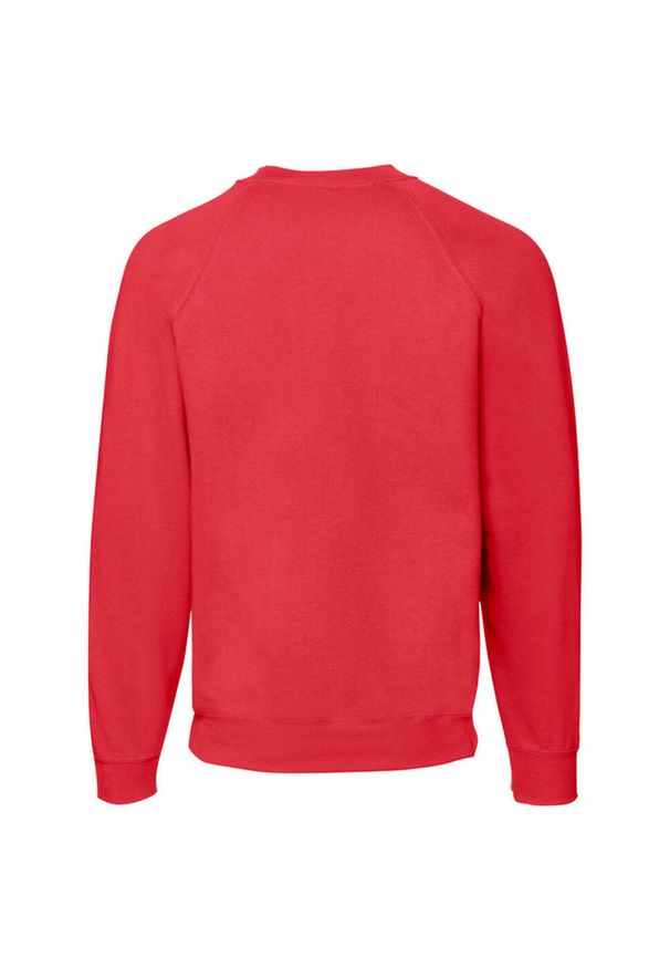 FRUIT OF THE LOOM - Klasyczna Bluza Raglanowa Unisex Dla Dorosłych. Kolor: czerwony. Długość rękawa: raglanowy rękaw