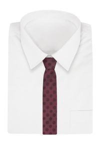 Męski Krawat - Bordowy w Grochy - Angelo di Monti. Kolor: czerwony. Materiał: tkanina. Wzór: grochy. Styl: wizytowy, elegancki