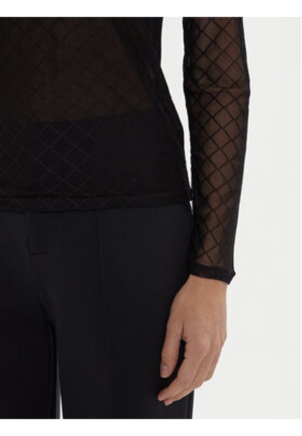 Morgan Bluzka 252-TMESH Czarny Slim Fit. Kolor: czarny. Materiał: syntetyk