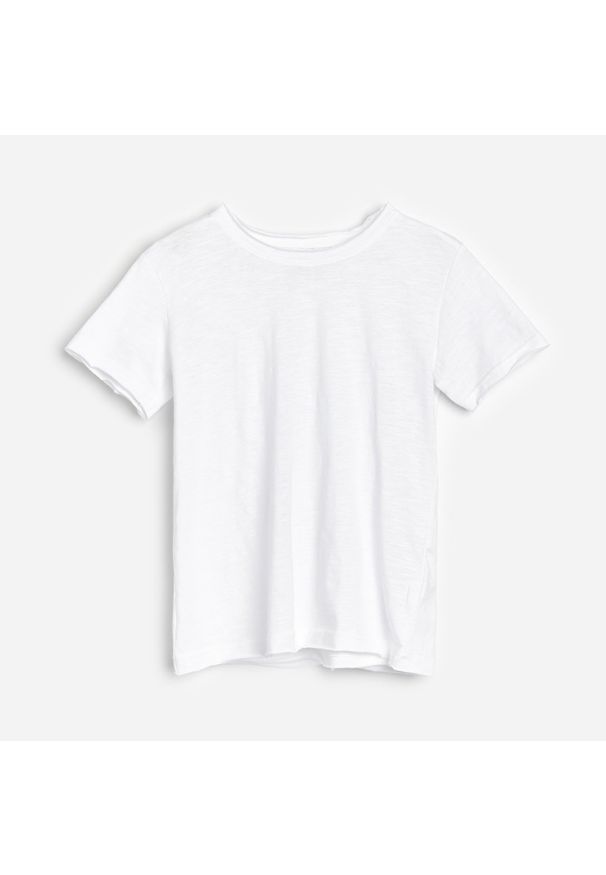 Reserved - Bawełniany t-shirt - Kremowy. Kolor: kremowy. Materiał: bawełna