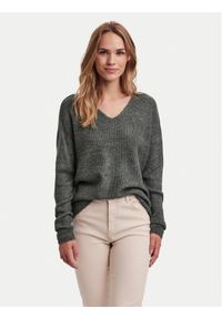Vero Moda Sweter Crewlefile 10233357 Zielony Loose Fit. Kolor: zielony. Materiał: syntetyk