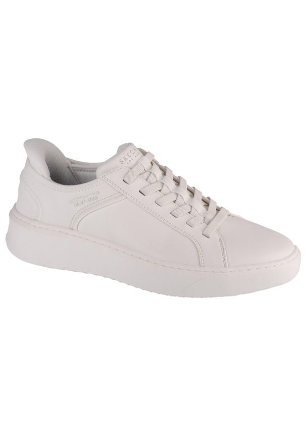 skechers - Adidasy Skechers Court Break - Double, Mężczyźni. Zapięcie: sznurówki. Kolor: biały. Materiał: skóra ekologiczna, materiał. Szerokość cholewki: normalna. Sport: turystyka piesza
