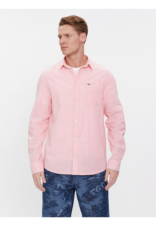Tommy Jeans Koszula DM0DM18962 Różowy Regular Fit. Kolor: różowy. Materiał: bawełna