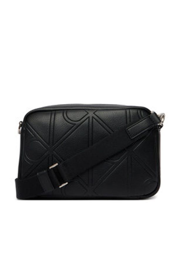 Calvin Klein Saszetka Emblem Aop Emboss Camera Bag LV04D3330G Czarny. Kolor: czarny. Materiał: skóra