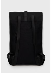 Rains plecak 12200 Backpack kolor czarny duży gładki 12200.01-Black. Kolor: czarny. Wzór: gładki #2