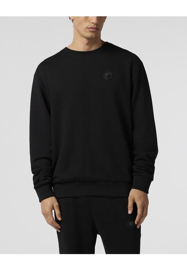 Plein Sport Bluza SAFC MJO1438 STE003N Czarny Regular Fit. Kolor: czarny. Materiał: bawełna. Styl: sportowy