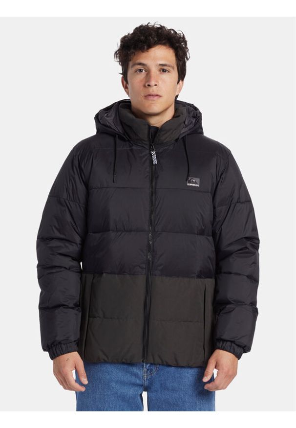 Quiksilver Kurtka puchowa Wolfs Shoulder Jckt EQYJK03990 Czarny Regular Fit. Kolor: czarny. Materiał: syntetyk