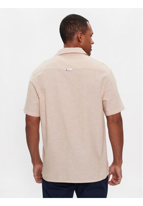 Tommy Jeans Koszula Camp DM0DM18963 Beżowy Regular Fit. Kolor: beżowy. Materiał: bawełna
