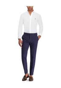 Ralph Lauren - RALPH LAUREN - Koszula Slim Fit. Typ kołnierza: polo. Kolor: biały. Materiał: materiał. Długość rękawa: długi rękaw. Długość: długie. Wzór: haft #3