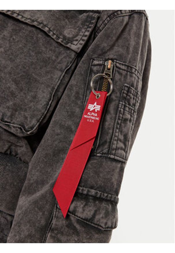 Alpha Industries Kurtka bomber 148008 Szary Regular Fit. Kolor: szary. Materiał: jeans, bawełna