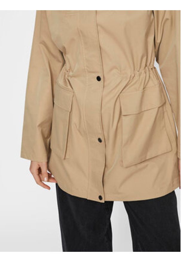 Vila Parka Kahara 14089615 Beżowy Regular Fit. Kolor: beżowy. Materiał: syntetyk