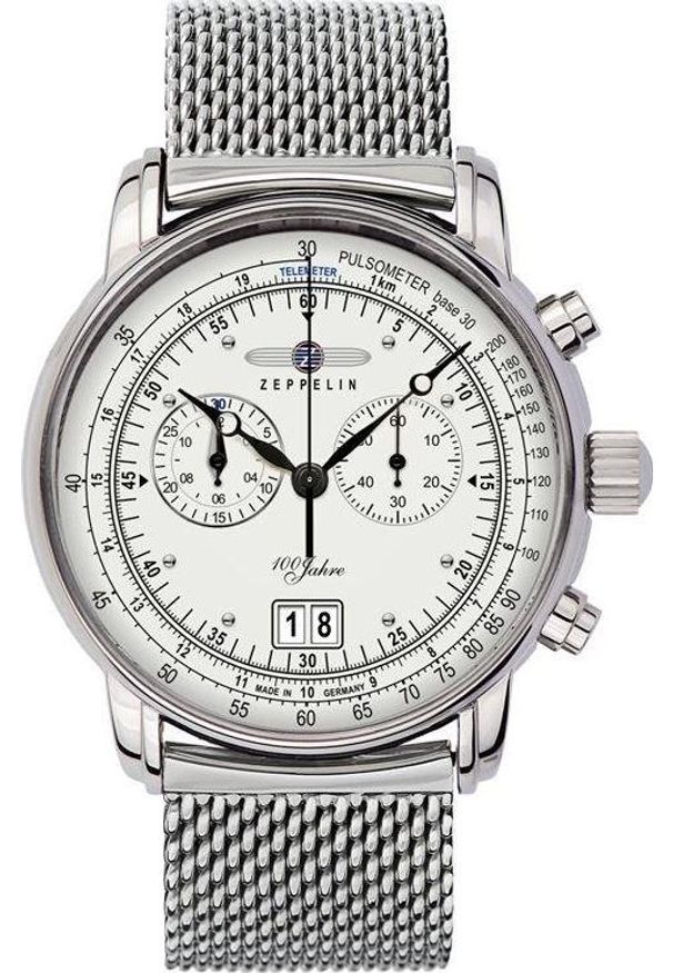 Zegarek Zeppelin Męski 100 Jahre 7690M-1 Quarz Srebrny (258694). Kolor: srebrny