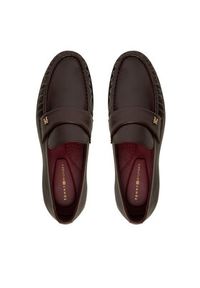 TOMMY HILFIGER - Tommy Hilfiger Lordsy Loafer Soft Nappa Pleated Toe FW0FW08362 Bordowy. Kolor: czerwony. Materiał: skóra #5