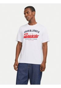 Jack & Jones - Jack&Jones T-Shirt Logo 12268267 Biały Standard Fit. Kolor: biały. Materiał: bawełna