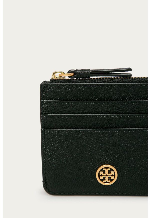 Tory Burch - Portfel skórzany. Kolor: czarny. Materiał: skóra