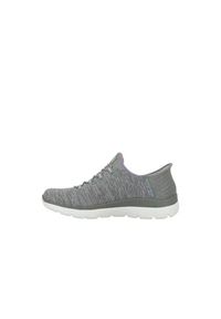 skechers - Damskie SUMMITS DAZZLING HAZE Slip-On Szary / Wielokolorowy. Zapięcie: bez zapięcia. Kolor: szary, wielokolorowy. Materiał: materiał. Szerokość cholewki: normalna. Wzór: melanż