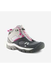 quechua - Buty turystyczne dla dzieci Crossrock Mid wodoodporne. Kolor: szary. Materiał: kauczuk. Szerokość cholewki: normalna. Sport: wspinaczka, turystyka piesza