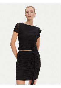 Guess Bluzka W5YP08 KCZC2 Czarny Regular Fit. Kolor: czarny. Materiał: syntetyk