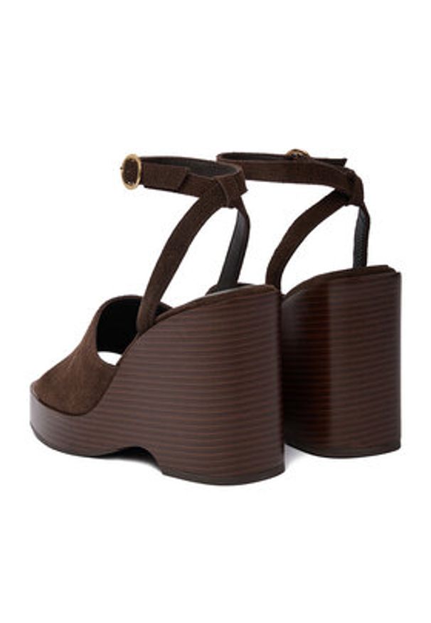 Gino Rossi - GINO ROSSI Sandały C-LZRL1396-2 Brązowy. Kolor: brązowy. Materiał: zamsz, skóra