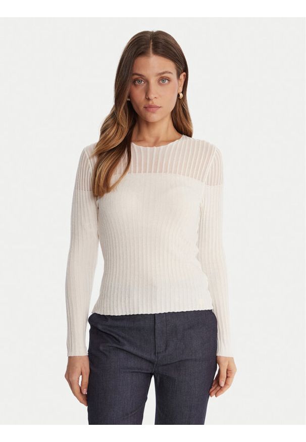 Guess Sweter W5BR62 Z0890 Écru Slim Fit. Materiał: syntetyk