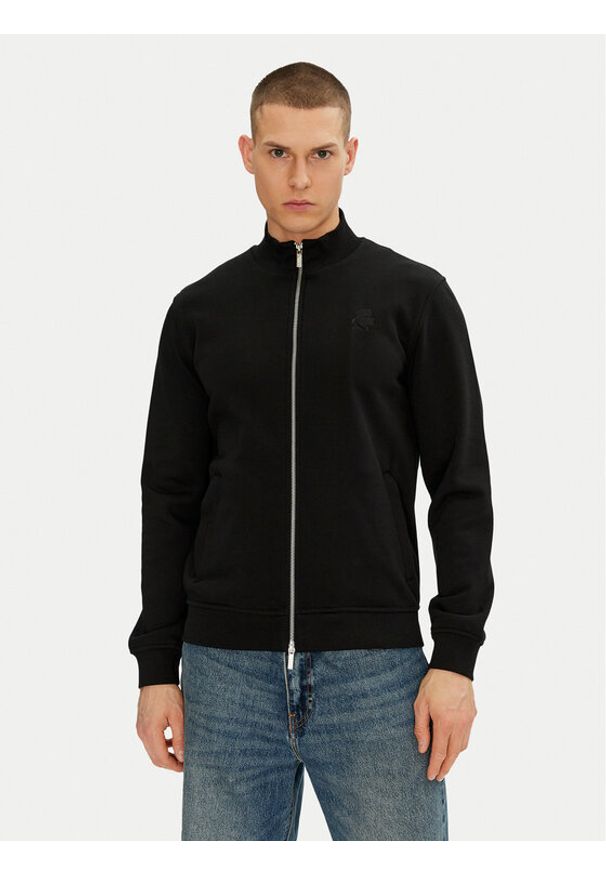 Karl Lagerfeld - KARL LAGERFELD Bluza 705750 500900 Czarny Regular Fit. Typ kołnierza: dekolt w karo. Kolor: czarny. Materiał: bawełna
