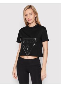 Guess T-Shirt V2YI06 K8HM0 Czarny Regular Fit. Kolor: czarny. Materiał: bawełna