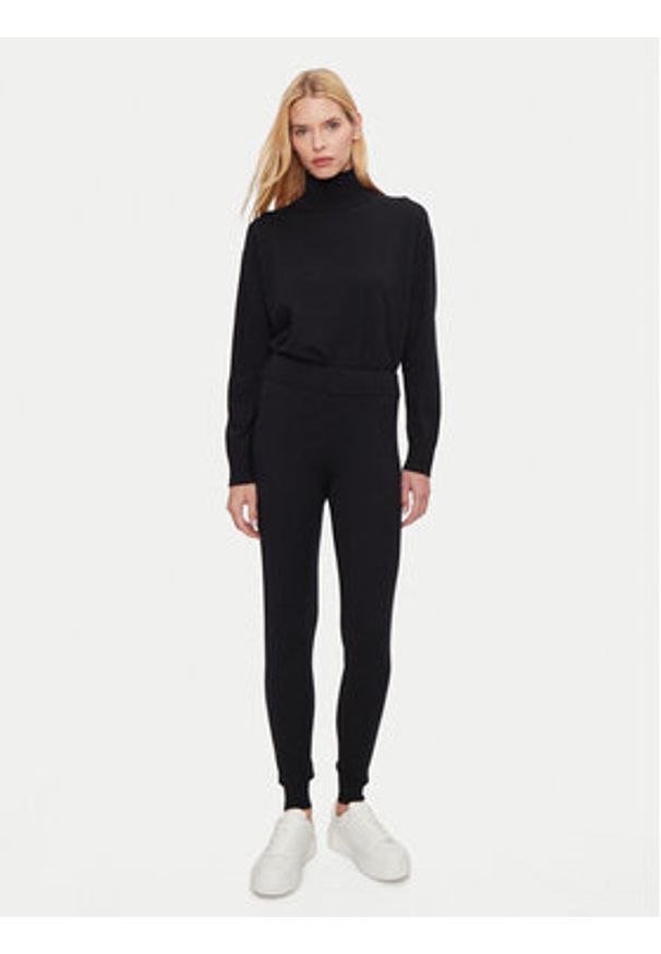Athlecia Golf Dava W Knitted High Neck EA243358 Czarny Regular Fit. Typ kołnierza: golf. Kolor: czarny. Materiał: wiskoza
